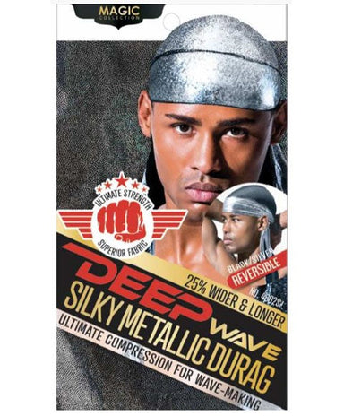 Magic Collection Deep Wave Silky Metallic Durag 4802SIL